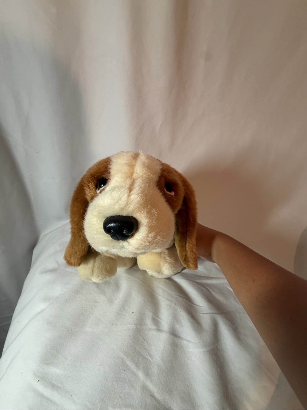 Vintage 1998 TY Beanie Buddies Tracker Basset Hound Dog Plush 13” No Hang Tag